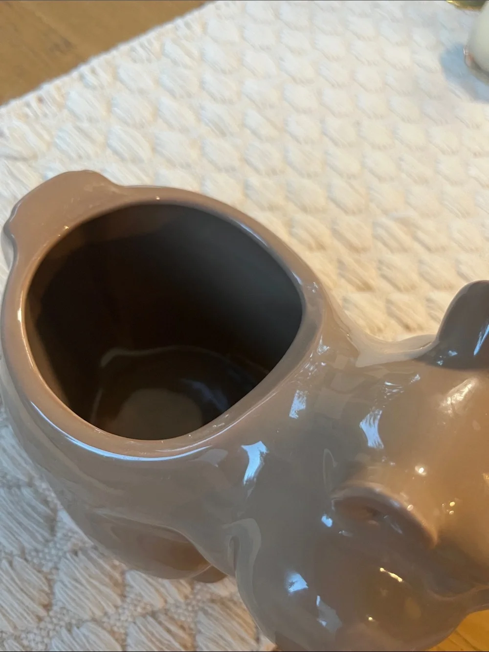 NWT Threshold Glossy Taupe Ceramic Squirrel Cookie Jar